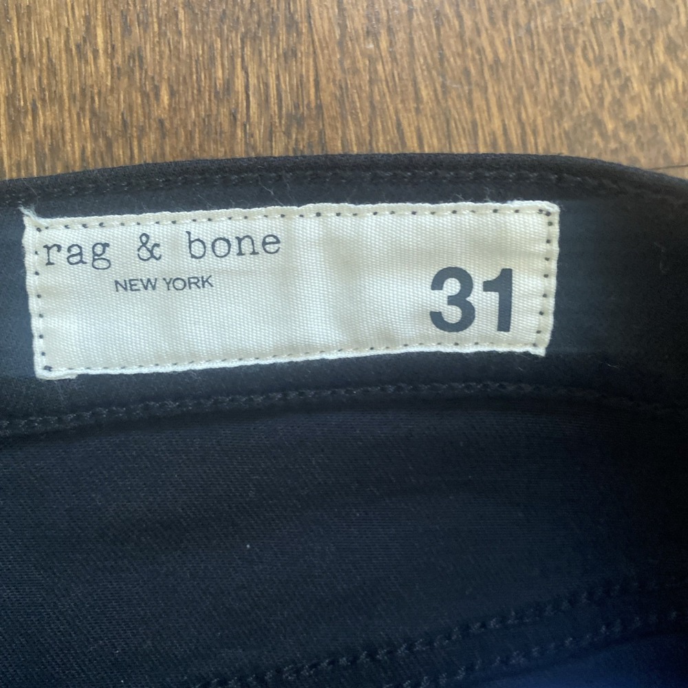 Rag & Bone Sofie High Rise Ultra Wide Ankle Black Denim Jeans 31 Flexi Stretch - Picture 6 of 10